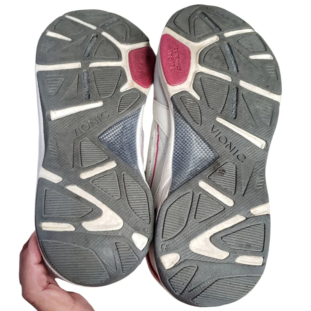 Vionic Sneakers Women's 7.5 Pink Gray Zen Walker Orthaheel Athletic Walk Shoes